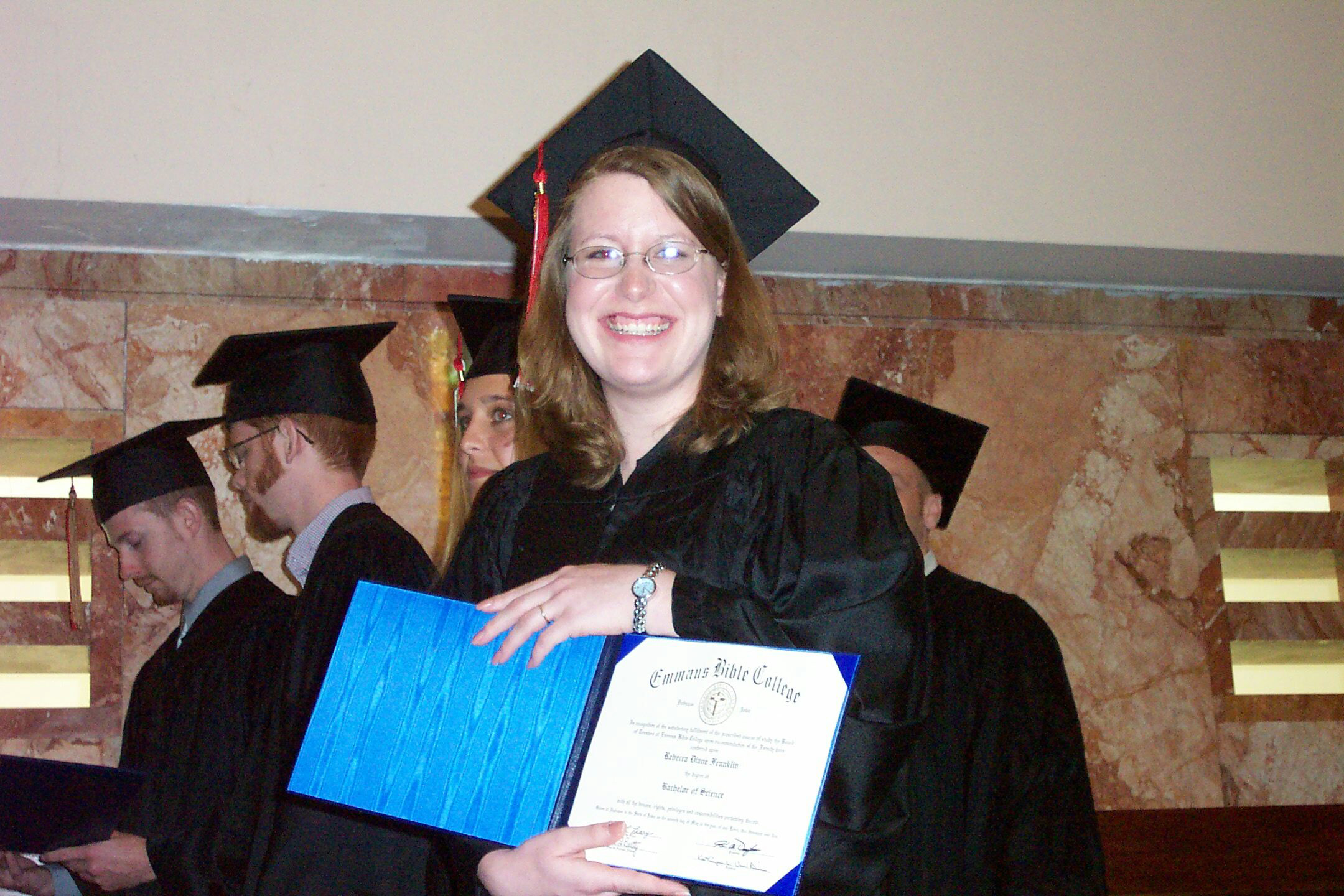 After receiving her diploma